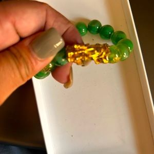 Green beautiful bracelet with lucky dragon